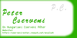 peter cserveni business card